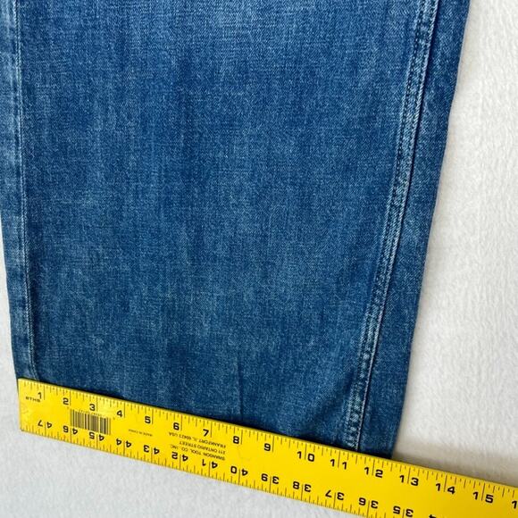 GAP Jeans Women Plus 16 33R High Rise Wide Leg Dark Wash Fade Contemporary - Picture 9 of 10